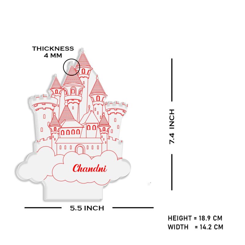 3D Illusion Princess House Night lamp with Automatic Color Changing Light Customized with Name Gift for Children Girls